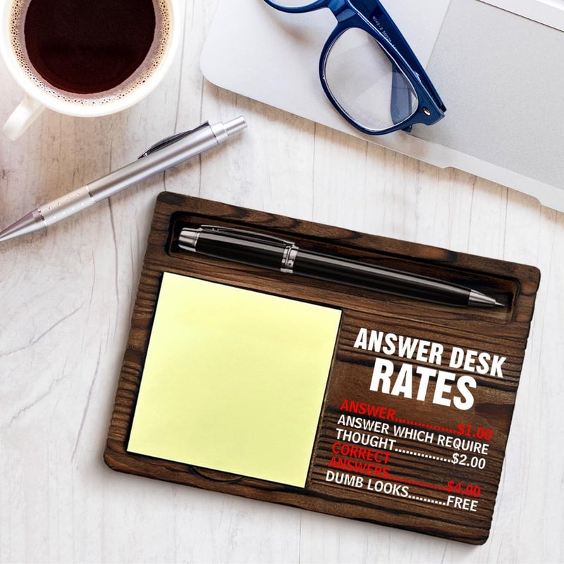 YGBF Funny Office Sticky Note Holder Humorous Sarcastic Gifts for Coworkers Employees Teammate Answer Desk Rates Self-Stick Note Pad Holders Office Cubicle Decor - Image 4